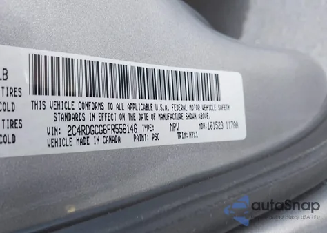 2015 Dodge Grand Caravan Sxt z USA, uszkodzony, nr VIN 2C4RDGCG6FR556146